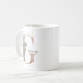 Monogram Initial Modern Letter G Boho Personalisie Kaffeetasse (Vorderseite Links)