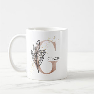 Monogram Initial Modern Letter G Boho Personalisie Kaffeetasse