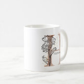 Monogram Initial Modern Letter H Boho Personalisie Kaffeetasse (VorderseiteRechts)
