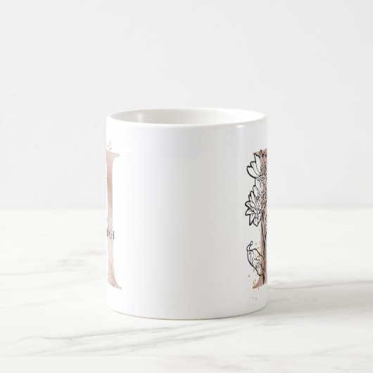 Monogram Initial Modern Letter H Boho Personalisie Kaffeetasse (Mittel)