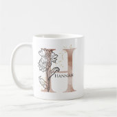 Monogram Initial Modern Letter H Boho Personalisie Kaffeetasse (Links)