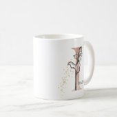Monogram, Initial Modern Letter I Boho Personalisi Kaffeetasse (VorderseiteRechts)