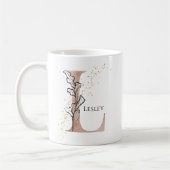 Monogram Initial Modern Letter L Boho Personalisie Kaffeetasse (Links)