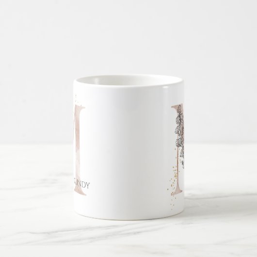 Monogram Initial Modern Letter M Boho Personalisie Kaffeetasse (Mittel)