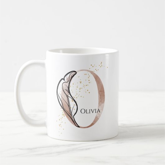 Monogram, Initial Modern Letter O Boho Personalisi Kaffeetasse (Links)