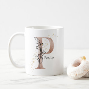 Monogram, Initial Modern Letter P Boho Personalisi Kaffeetasse