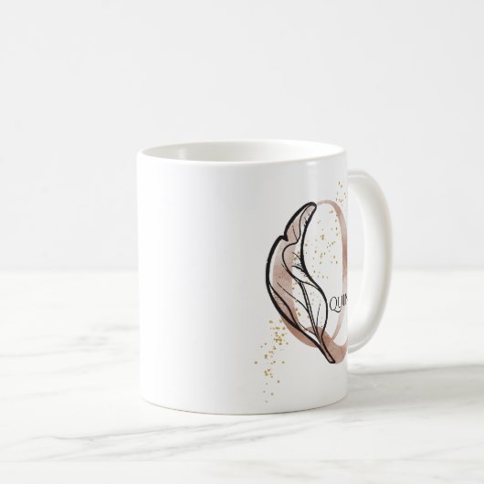 Monogram Initial Modern Letter Q Boho Personalisie Kaffeetasse (VorderseiteRechts)