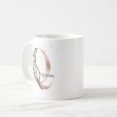 Monogram Initial Modern Letter Q Boho Personalisie Kaffeetasse (Vorderseite Links)