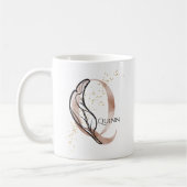 Monogram Initial Modern Letter Q Boho Personalisie Kaffeetasse (Links)