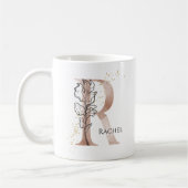 Monogram, Initial Modern Letter R Boho Personalisi Kaffeetasse (Links)