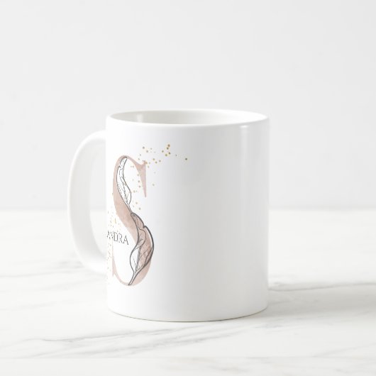 Monogram Initial Modern Letter S Boho Personalisie Kaffeetasse (Vorderseite Links)