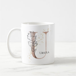 Monogram Initial Modern Letter U Boho Personalisie Kaffeetasse