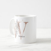 Monogram Initial Modern Letter W Boho Personalisie Kaffeetasse (Vorderseite Links)