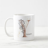 Monogram Initial Modern Letter Y Boho Personalisie Kaffeetasse (Links)