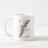 Monogram Initial Modern Letter Z Boho Personalisie Kaffeetasse (Links)