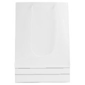 Monogram, Initial Modern Simple White Name Mittlere Geschenktüte (Rückseite)