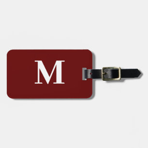 Monogram Initial Name Burgundy Red Gift Bevorzugun Gepäckanhänger
