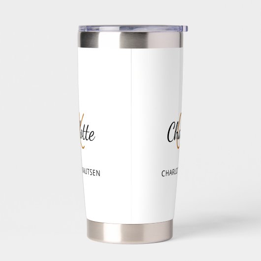 Monogram Initial Name einfach Thermobecher (Links)