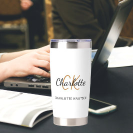 Monogram Initial Name einfach Thermobecher