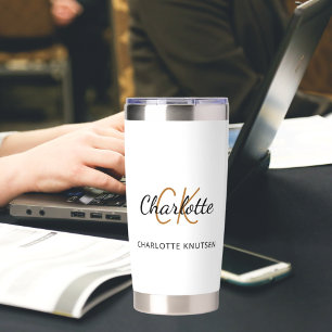 Monogram Initial Name einfach Thermobecher