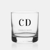 Monogram Initial Name einfach Whiskyglas (Vorderseite)