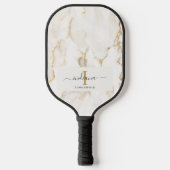 Monogram Initial Name Marble Script Pickleball Schläger (Vorderseite)