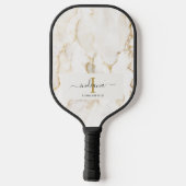 Monogram Initial Name Marble Script Pickleball Schläger (Rückseite)