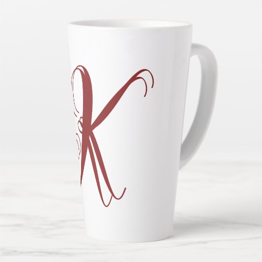 Monogram Initial Name Script Minimal Wedding Gift Milchtasse (Rechte Ecke)