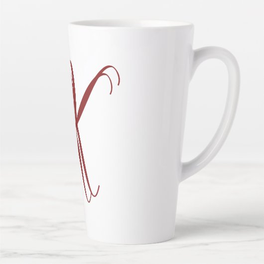 Monogram Initial Name Script Minimal Wedding Gift Milchtasse (Rechts)