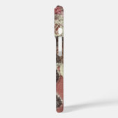 Monogram Initial Niedlich Peach Gray Cream Floral Case-Mate iPhone Hülle (Rückseite / Links)