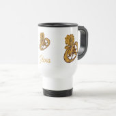 Monogram Initial O Gold Peony Personalized Reisebecher (VorderseiteRechts)