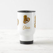 Monogram Initial O Gold Peony Personalized Reisebecher (Mittel)