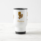 Monogram Initial P Elegant Gold Peony Personalized Reisebecher (Mittel)