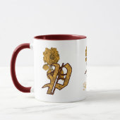 Monogram Initial P Elegant Gold Peony Personalized Tasse (Links)