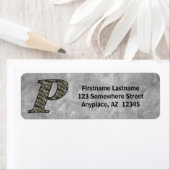 Monogram Initial P Hydrangea Return Address  (Insitu)