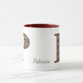 Monogram Initial P Vintage Floral Personalized Tasse (Zentrum)