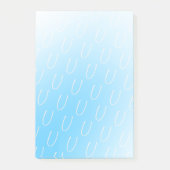 Monogram Initial Pastellblau Gradient Moderne Chic Post-it Klebezettel (Vorderseite)
