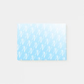 Monogram Initial Pastellblau Gradient Moderne Chic Post-it Klebezettel (Vorderseite)