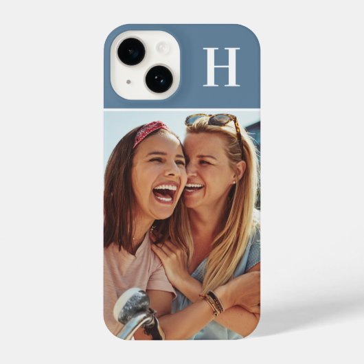 Monogram Initial Photograph Modern iPhone Hülle (Rückseite)