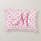 Monogram Initial Pink Bow Coquette Ästhetische Gir Dekokissen (Rückseite)