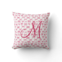 Monogram Initial Pink Bow Coquette Ästhetische Gir