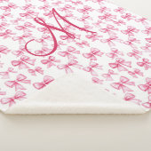 Monogram Initial Pink Bow Coquette Ästhetische Gir Sherpadecke (3/4)