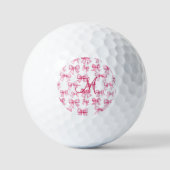 Monogram Initial Pink Bow Coquette Ästhetisches Ge Golfball (Vorderseite)