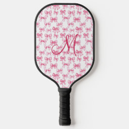 Monogram Initial Pink Bow Coquette Ästhetisches Ge Pickleball Schläger