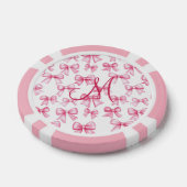 Monogram Initial Pink Bow Coquette Ästhetisches Ge Pokerchips (Einzeln)