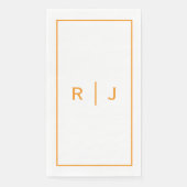 Monogram Initial Pumpkin Orange Hochzeit im Herbst Serviette (Vorderseite)