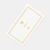 Monogram Initial Pumpkin Orange Hochzeit im Herbst Serviette (Ecke)