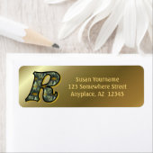 Monogram Initial R Daisies Art Return Address  (Insitu)