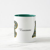 Monogram Initial R Daisy Floral Art Personalized Tasse (Zentrum)
