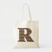 Monogram Initial R Elegant Floral Tote Bag Tragetasche (Vorne)
